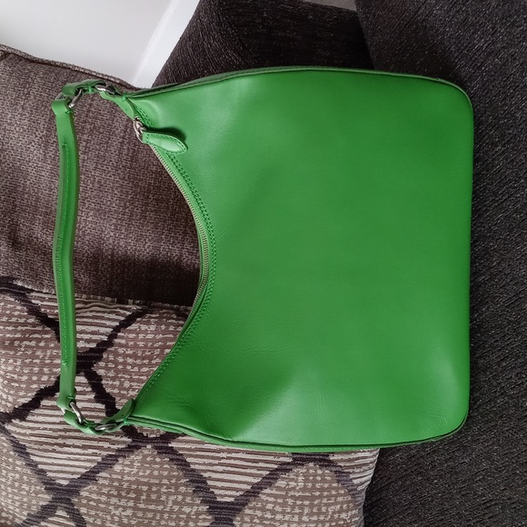 💚RARE Ralph Lauren💚 - Kelly Green Leather Equestrian Stirrup Hobo Bag - Picture 5 of 16